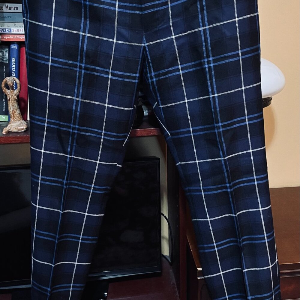 Versace Authentic Men's Trousers Lattice Plaid, Business/Smart Casual US 44